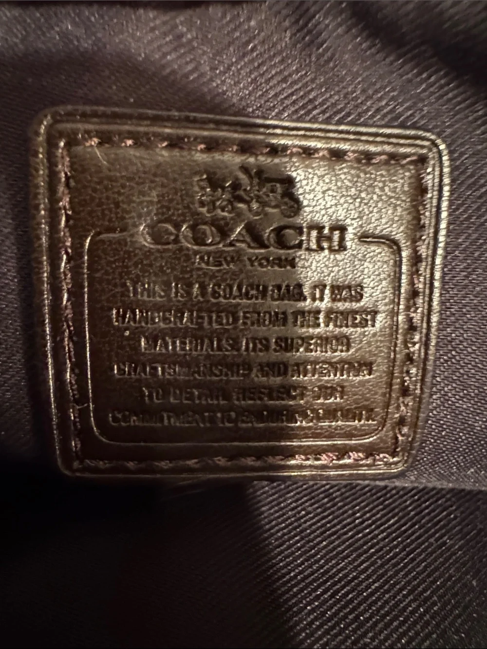 COACH Metallic Bronze-copper Studded Leather Wristlet Clutch